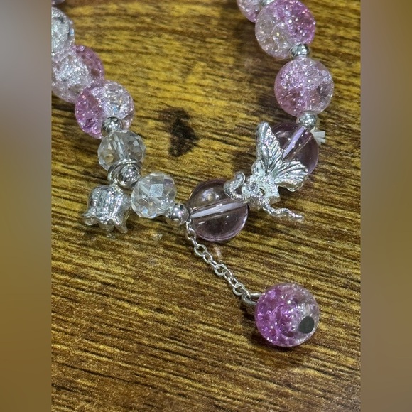 Elegant Pink Beaded Bracelet - Picture 2 of 3